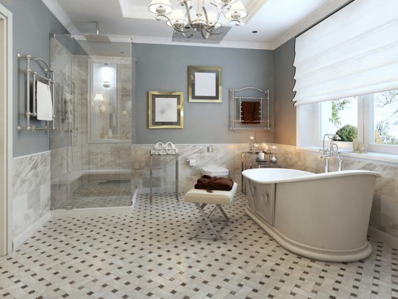 baño con muebles-de-estilo-clásico y atemporal
